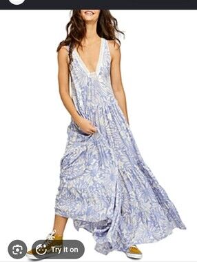 Intimately Free People Tiers For You Lavender Size L Floral Maxi Slip Dress